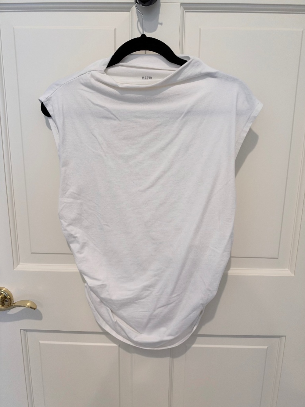 Anthropologie Maeve White Ruched Side Top | XL
